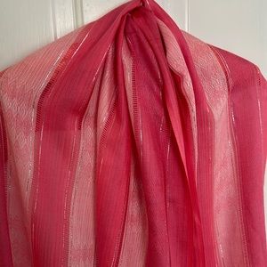 Gauzy pink and white scarf/wrap
